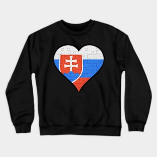 Slovakian Jigsaw Puzzle Heart Design - Gift for Slovakian With Slovakia Roots Crewneck Sweatshirt